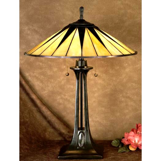 Mission Tiffany Stained Glass Table Lamp