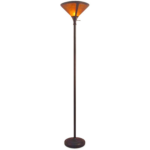 Mission Craftsman Mica Torchiere Floor Lamp