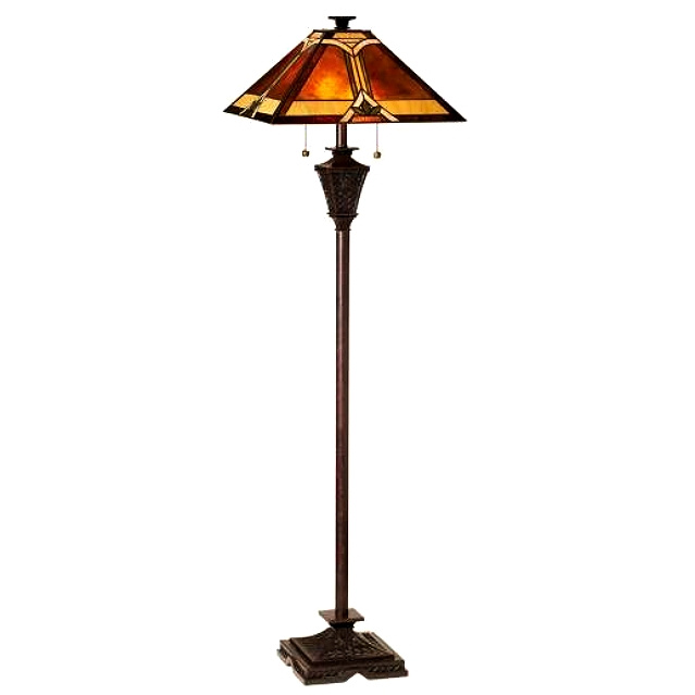 Mission Craftsman Tiffany Mica Floor Lamp