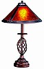 Mission Mica Wrought Iron Table Lamp
