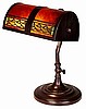 Arts & Crafts Stained Glass Bankers Desk Lamp