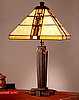 Mission Stained Glass Bronze Table Lamp