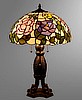 Floral Stained Glass Victorian Tiffany Table Lamp