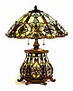 Tiffany Baroque Stained Glass Table Lamp