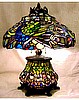 Peacock Tiffany Stained Glass Table Lamp