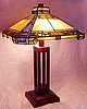 Tiffany Mission Table Lamp w/Wood Base