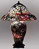 Floral Victorian Stained Glass Table Lamp