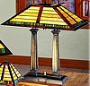 Craftsman Mission Tiffany Stained Glass Desk Lamp