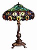 Tiffany Peacock Tiffany Stained Glass Table Lamp