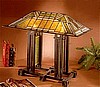 Deluxe Tiffany Stained Glass Mission Table Lamp