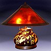 Mission Dragonfly Tiffany Mica Table Lamp