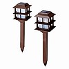 Craftsman Solar Outdoor Garden Lamps - Pair (2)