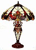 Victorian Table Lamp Tiffany Stained Glass