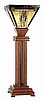Mission Style Walnut Torchiere Table Lamp