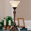 Victorian Bronze Torchiere Glass Table Lamp
