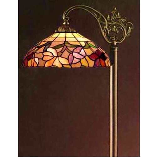 Azalea Floral Tiffany Stained Glass Floor Lamp