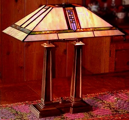 Mission Craftsman Stained Glass Tiffany Desk Lamp