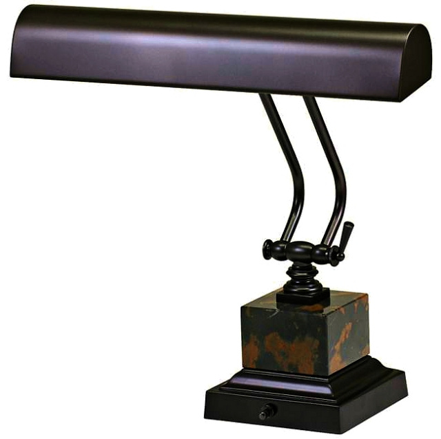 Mahogany Bronze and Marble Piano Desk Lamp