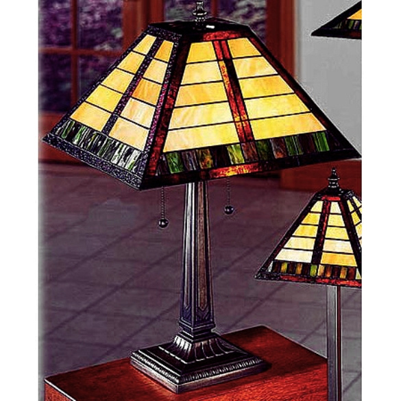 Craftsman Mission Tiffany Stained Glass Table Lamp