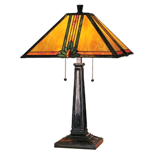 Craftsman Tiffany Stained Glass Table Lamp