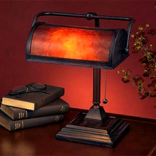 Mica Mission Craftsman Bankers Desk Lamp