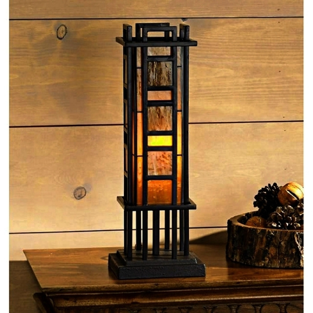 Mission Craftsman Pillar Accent Table Lamp