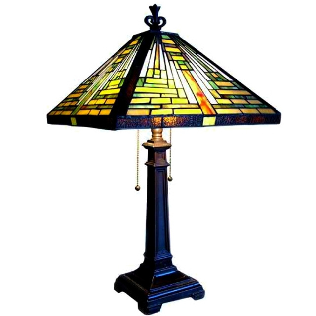 Mission Craftsman Tiffany 344pc Table Lamp