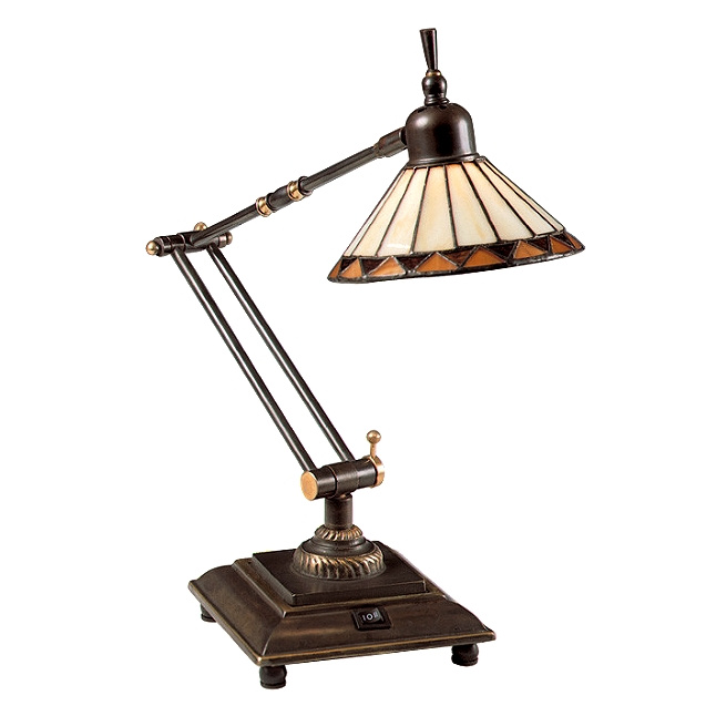 Mission Tiffany Swing Arm Downbridge Desk Lamp