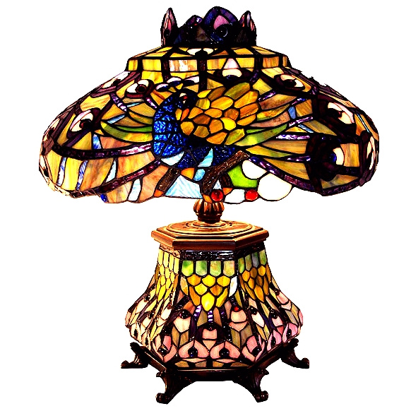 Peacock Stained Glass Tiffany Table Lamp