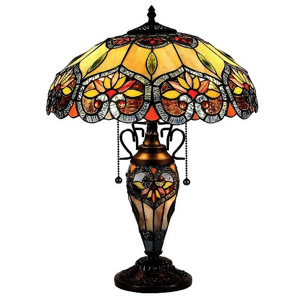Tiffany Victorian Stained Glass Table Lamp