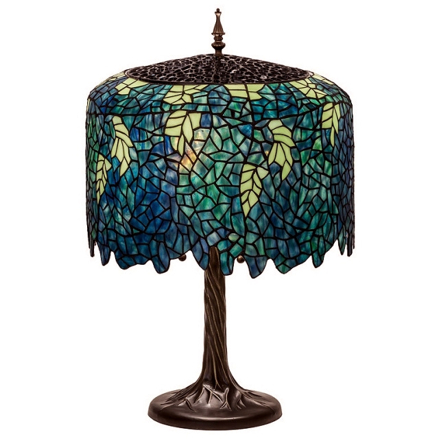 Tiffany Wisteria Stained Glass Table Lamp