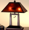 Mission Bronze Mica Dual Post Table Lamp