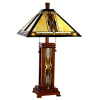 Mission Craftsman Tiffany Walnut Table Lamp