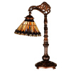 Victorian Tiffany Jeweled Peacock Bridge Arm Desk Lamp